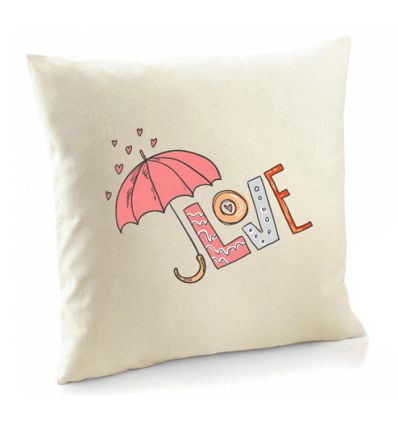 Poszewka Love różowe z parasolem