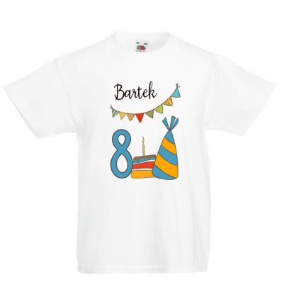 Koszulka urodzinowa z imieniem - 8 lat
