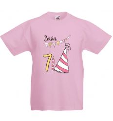 Koszulka urodzinowa z imieniem - 7 lat