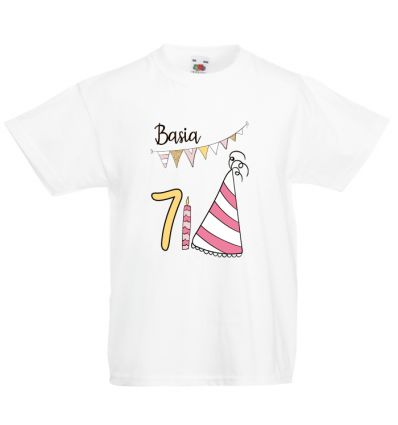Koszulka urodzinowa z imieniem - 7 lat