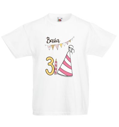 Koszulka urodzinowa z imieniem - 3 latka