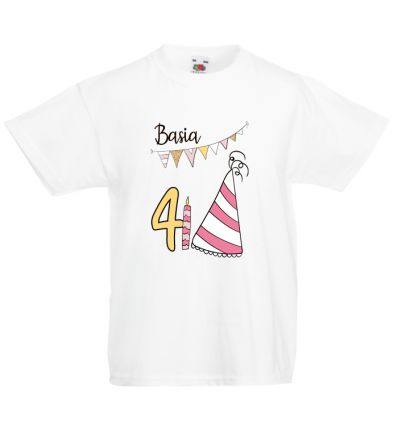Koszulka urodzinowa z imieniem - 4 latka