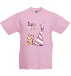 Koszulka urodzinowa z imieniem - 5 lat