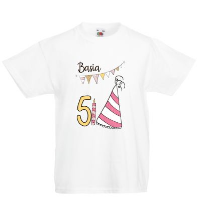 Koszulka urodzinowa z imieniem - 5 lat