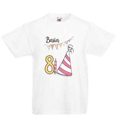 Koszulka urodzinowa z imieniem - 8 lat