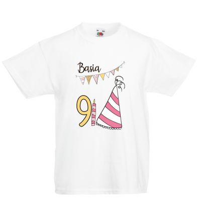 Koszulka urodzinowa z imieniem - 9 lat