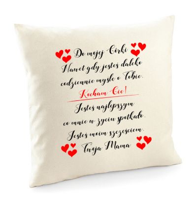 Poszewka z wyznaniem dla Córki