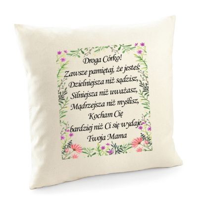 Poszewka z wyznaniem dla Córki