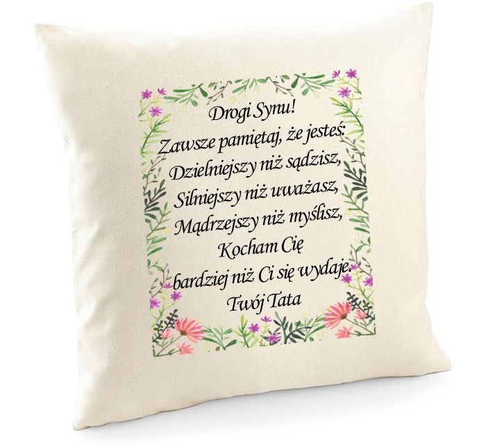 poduszka z wyzwaniem dla syna