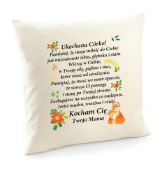 Poszewka z wyznaniem dla Córki