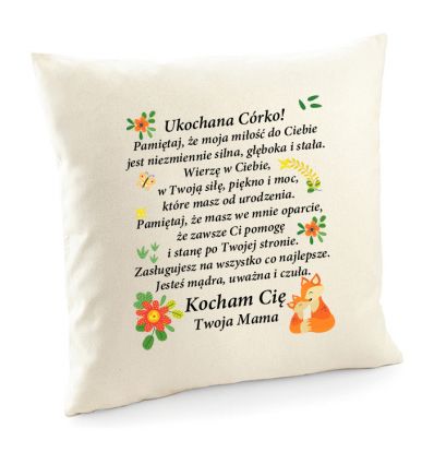 Poszewka z wyznaniem dla Córki