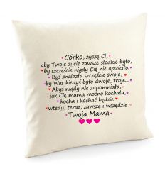 Poszewka z wyznaniem dla Córki