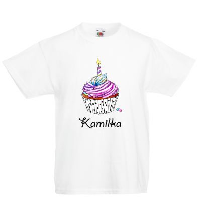 Koszulka urodzinowa z babeczką 1 rok