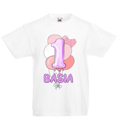 Koszulka na roczek z imieniem i balonami