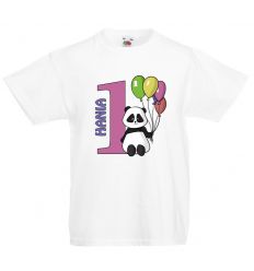Koszulka na roczek z imieniem i pandą