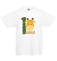 Koszulka na roczek z imieniem i żyrafą