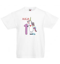 Koszulka na roczek z imieniem i jednorożcem