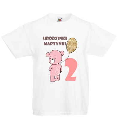 Koszulka na 2 latka z imieniem i misiem