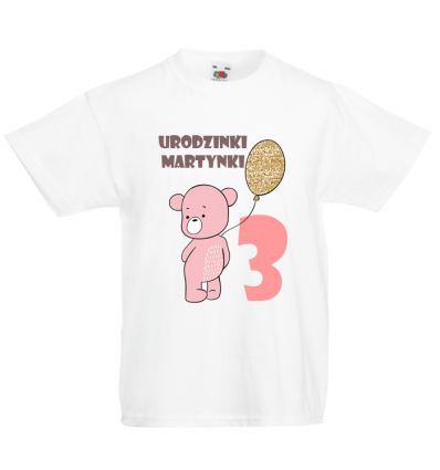 Koszulka na 3 latka z imieniem i misiem