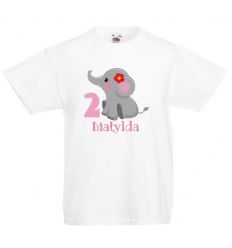 Koszulka na 2 latka z imieniem i słoniem
