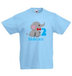 Koszulka na 2 latka z imieniem i słoniem