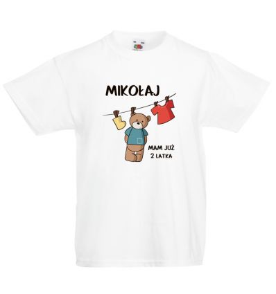 Koszulka na 2 latka z imieniem i misiem