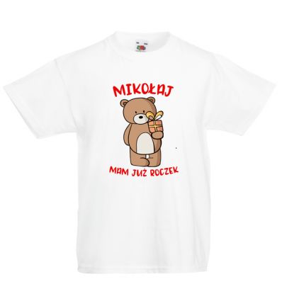 Koszulka na roczek z imieniem i misiem