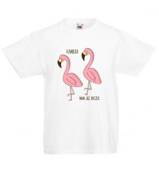 Koszulka na roczek z imieniem i flamingami