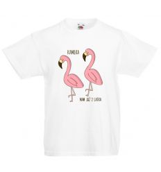 Koszulka na 2 latka z imieniem i flamingami