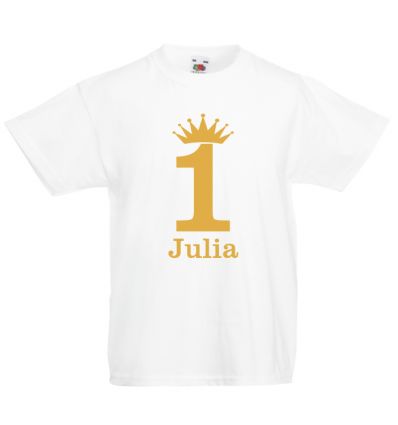 Koszulka na roczek z imieniem i koroną