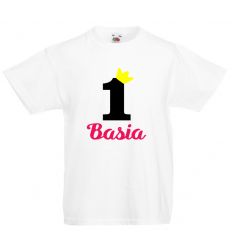 Koszulka na roczek z imieniem i koroną