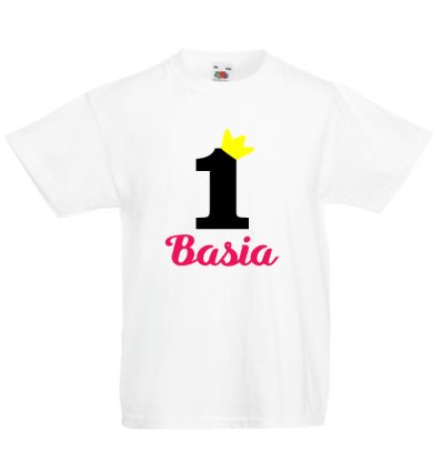 Koszulka na roczek z imieniem i koroną