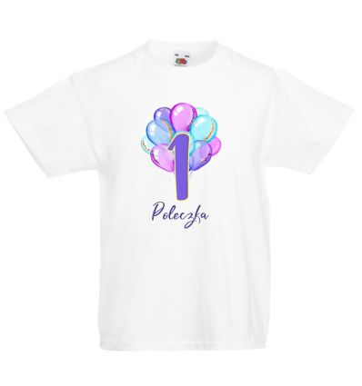 Koszulka na roczek z imieniem i balonami