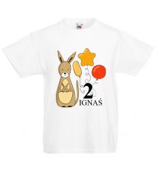 Koszulka na 2 latka z imieniem i kangurem