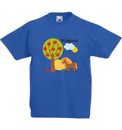 Koszulka Koń w sadzie z imieniem