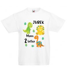 Koszulka na dwa latka z dinozaurami