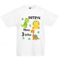 Koszulka na trzy latka z dinozaurami