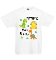 Koszulka na cztery latka z dinozaurami