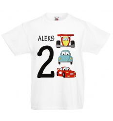 Koszulka urodzinowa 2 z autami