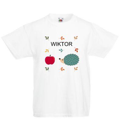 Jeż i jabłko koszulka z imieniem