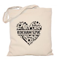 Torba Kocham szyć z sercem prezent dla krawcowej