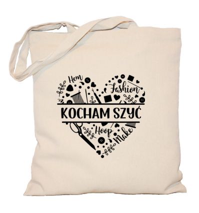 Torba Kocham szyć z sercem prezent dla krawcowej