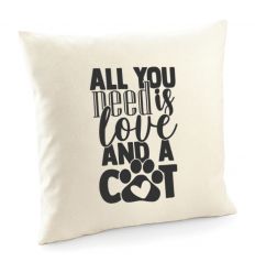 Poduszka z kotem All you need is love and a cat