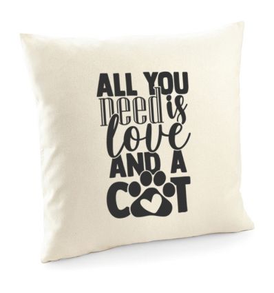 Poduszka z kotem All you need is love and a cat