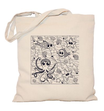 Torba doodle rybki do kolorowania