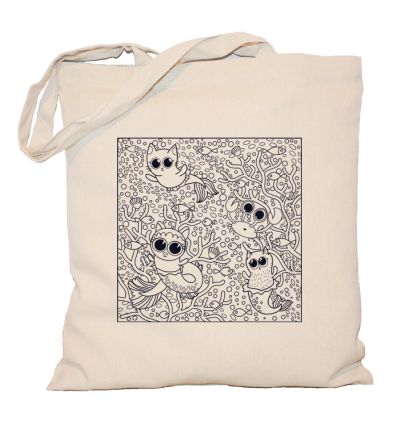 Torba doodle mandala syrenki do pokolorowania