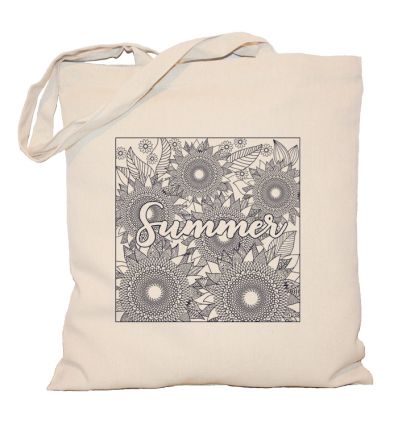 Torba doodle mandala słoneczniki do pokolorowania