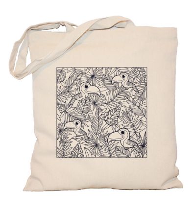 Torba doodle mandala tukany do pokolorowania