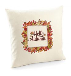Poszewka Hello autumn z jesiennymi liśćmi