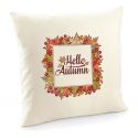 Poszewka Hello autumn z jesiennymi liśćmi